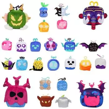 Blox Fruits Mystery Plush Deluxe Pack Игрушка Фрукты Леопардовый узор Коробка Плюшевые игрушки Фаршированные фрукты Игрушка Рождественский подарок для детей 15cm абрикосовый