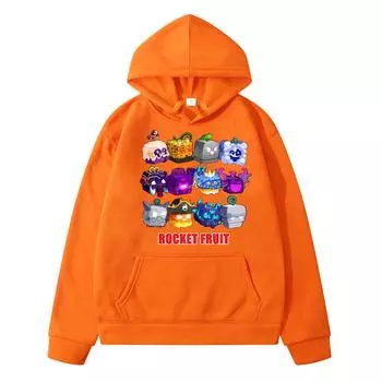 Blox Fruits New Game Kawaii Hoodies Флисовая толстовка для мальчиков, пуловер, осенняя толстовка с капюшоном в стиле аниме, куртка y2k sudadera, детская одежда для девочек 130 чёрный