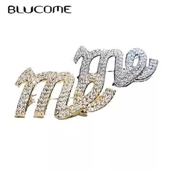 Blucome 2021, роскошная модная медная брошь, буквенная форма, корсажный костюм, шарф, булавки для хиджаба для женщин и мужчин золотой