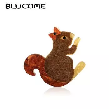 Blucome акриловые броши с бантом в виде белки и животных, корсаж, черные глаза, кристаллы для женщин и мужчин, брошь с животными для банкета, свадьбы, вечеринки, булавки кофейный