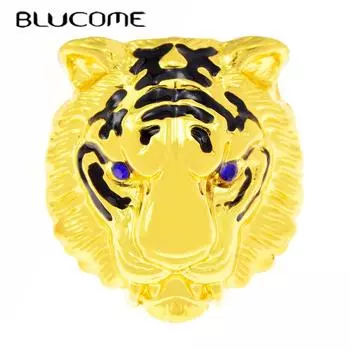 Blucome брошь с головой тигра, заколки в виде животных, женская и мужская брошь для пальто, костюма, булавки для лацкана, подарки на Новый год серебряный