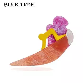 Blucome броши из акрилового материала для женщин, высокое качество, геометрическая форма, женская брошь на заколках, Прямая поставка, оптовая продажа фиолетовый
