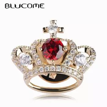 Blucome броши с красной короной, воротник костюма, булавки для свитера, полные стразы, цирконы, свадебные булавки для корсажа красный