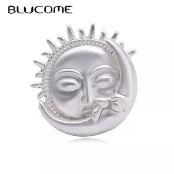 Blucome индивидуально креативная брошь из матового золота с солнцем и луной, украшение для платья, корсаж, женские аксессуары