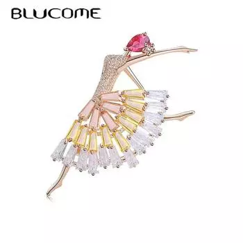 Blucome качественная танцовщица Sahpe модные броши для женщин и мужчин костюм платье булавки для хиджиаба золотой