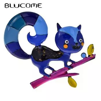 Blucome милая брошь в виде белки с мультяшными животными, масло, капающие булавки для женщин и мужчин, костюм, сумка, булавки для хиджаба, подарки жёлтый