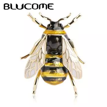 Blucome милая брошь в виде пчелы и насекомых, детская одежда для девочек, аксессуары, золотой цвет, черный, желтый, эмалированные броши, подарки на день рождения, ювелирные изделия чёрный