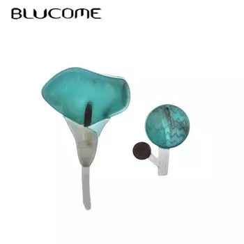 Blucome милые мини-броши в виде ветки с цветком для женщин и девочек, многослойная стерео акриловая брошь с одуванчиком, брошь-калла розовый