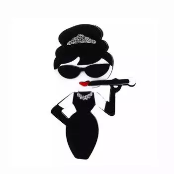 Blucome модная акриловая фигурка брошь для женщин пальто для девочек булавки для хиджаба чёрный