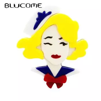 Blucome модная фигурка брошь акриловая шляпа заколки для девочек для женщин пальто для девочек шляпа сумка булавки для хиджаба Свадебная вечеринка офис корсаж подарки жёлтый