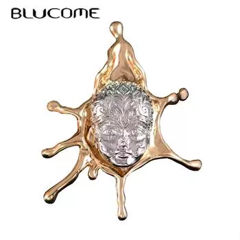 Blucome модная стильная брошь для лица золотого цвета новый дизайн мужской костюм зажимы для шарфа куртка медные украшения булавки для корсажа золотой
