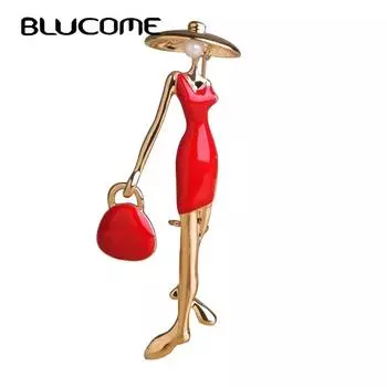 Брошь Blucome красный