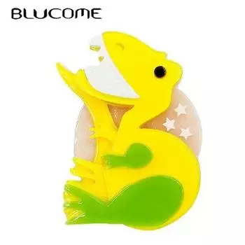 Blucome мультфильм акриловая креативная брошь Тираннозавр Рекс для женщин и мужчин сумка костюм подарок на Новый год красный