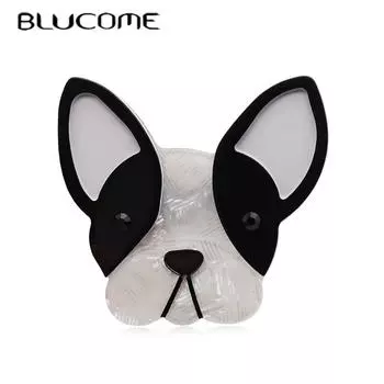 Blucome на заказ, ручная работа, милая элегантная брошь для собаки, аксессуары для свитера, булавки, подарок на вечеринку, брошь, аксессуары для костюма чёрный