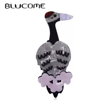 Blucome, новая акриловая брошь-журавль, булавка, модная милая брошь в виде птицы и животного, значок для женщин, милые аксессуары для банкетной вечеринки чёрный
