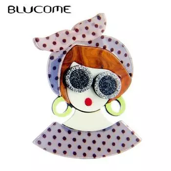Blucome, новинка 2023 года, акриловая женская элегантная темпераментная модная брошь с глазами для девочек, аксессуары для вечеринок, подарочная брошь фиолетовый