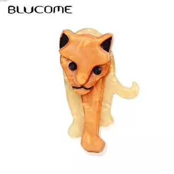 Blucome Новое поступление акриловая брошь в форме животного реалистичная мультяшная аниме форма льва для женщин детская рубашка булавка для хиджаба