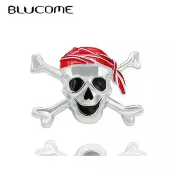 Blucome, Новое поступление, модная медная брошь, скрещенные кости, пиратская брошь, булавки для костюма, шляпа, сумка, хиджаб, булавки, аксессуары, ювелирные изделия серебряный