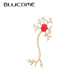 Blucome, Новое поступление, специальный дизайн, броши с нервными клетками для женщин, эмалированная брошь из сплава, булавка для корсажа, аксессуары для воротника костюма красный