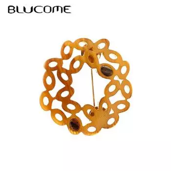 Blucome новый дизайн акриловые геометрические полые броши для женщин и детей рубашка шляпа хиджаб булавки света кофе