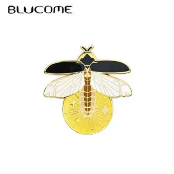 Blucome, новый дизайн, креативная желтая светящаяся брошь в виде насекомых, значок с изображением мультфильма, булавка жёлтый