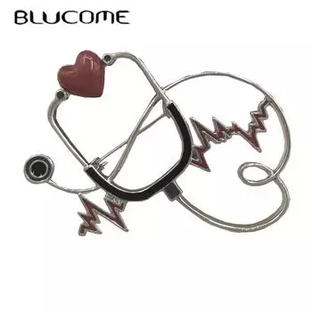 Blucome новый дизайн любовь брошь-стетоскоп для женщин и мужчин воротник шляпа шарф вечерние корсаж доктор медицинская брошь аксессуары подарки красный