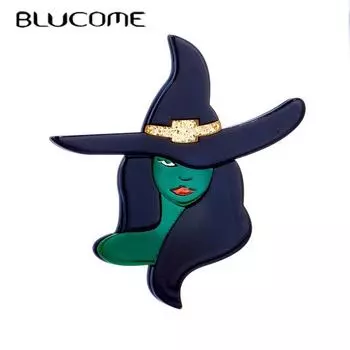Blucome, новый дизайн, уникальная женская фигурка, акриловая брошь, булавки для женщин и девочек, булавки на лацканах, сумки, украшения, вечерние украшения для платья зелёный