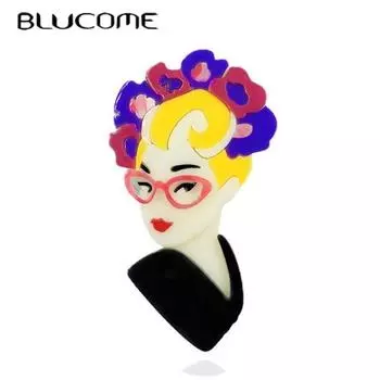 Blucome, новый дизайн, уникальная женская фигурка, акриловая брошь, булавки для женщин и девочек, булавки на лацканах, сумки, украшения, вечерние украшения для платья