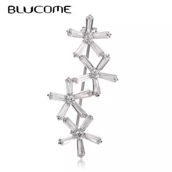 Blucome пятиугольная хрустальная брошь-цветок с хрустальными стразами, зажим для воротника, украшение для платья, броши для друзей