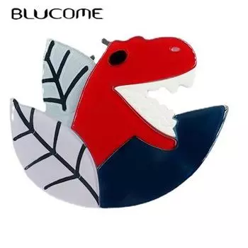 Blucome прекрасная мультяшная акриловая брошь в виде динозавра для женщин и мужчин, сумка, костюм, подарок на Новый год красный