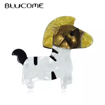 Blucome яркие броши ручной работы Arcylic в виде зебры, женские унисекс прогулочная лошадь, вечерние животные, повседневная брошь, безопасные детские булавки, ювелирные изделия белый