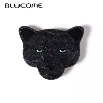 Blucome ручной работы мультфильм Панте корсаж животное брошь из кристалла акриловые украшения для детей женская сумка воротник Jwewlry аксессуары чёрный