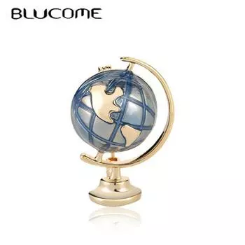 Blucome специальные броши-глобусы для исследований, эмалированная булавка для ученого, мужская униформа, костюм, украшение для работы, аксессуары, украшения из сплава синий