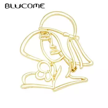 Blucome винтажная красивая брошь в форме аватара женская брошь для костюма пальто хиджаб булавки с лацканами Рождественский подарок золотой