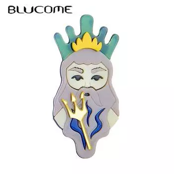 Blucome винтажные ретро броши для женщин Древняя Греция миф персонаж женская брошь акриловый материал женские украшения на рюкзаках серый