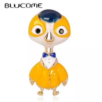 Blucome Яркая желтая брошь в форме утки, ювелирные изделия из эмалированного сплава для праздничного шарфа, милая булавка
