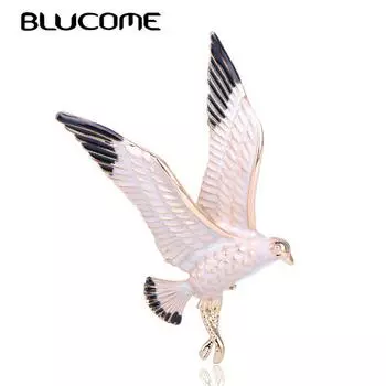 Blucome Яркие Броши в форме орла, эмалированная заколка в виде животных, ювелирные изделия для женщин и мальчиков, свитер, шапки, корсаж, шарф, зажим, украшения, подарок белый