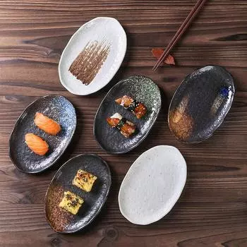Блюда для суши, костяные блюдца, керамическая посуда для коммерческого использования, блюда из денье, подносы для сашими-барбекю, блюда для закусок