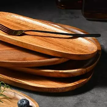 Блюда, закуски, фрукты, десерт, сервировочный поднос, деревянная обеденная тарелка 17.5*10.8