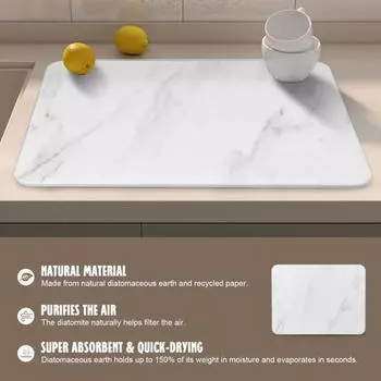 Блюдо Быстросохнущая подставка Ультра впитывающий коврик для посуды Нескользящий Термостойкий экологически чистый коврик для столовых приборов для прилавков Ванные комнаты Тарелки Чашки Слив для фруктов A