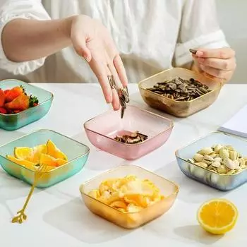Блюдо для фруктов, блюдо для косточек, тарелка для соуса, нескользящая штабелируемая компактная подставка для фруктов, товары для дома оранжевый