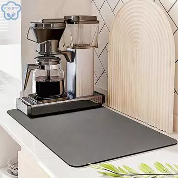 Блюдо для кофе, супер впитывающий противоскользящий большой кухонный впитывающий коврик для сушки, быстросохнущий коврик для сушки ванной комнаты, подставка для столовых приборов 30 X 20 cm