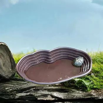 Блюдо для купания рептилий, кормление в бассейне с пандусом, черепаховая вода для домашних животных, лягушки no drainage