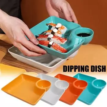 Блюдо для макания пельменей Сервировочные тарелки Блюдо для пельменей Поднос для соуса Поднос для закусок Десертные блюда Японский держатель для ужина Поднос для макания