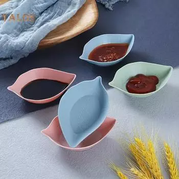 Блюдо для макания в форме листьев, многофункциональное, без заусенцев, надежное, многоцветное, в форме листьев, миска для ресторана розовый