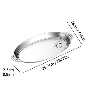 Блюдо для рыбы из нержавеющей стали, домашняя тарелка для приготовления рыбы на пару, овальное блюдо, утолщенная тарелка для основного блюда, поднос для закусок и десертов