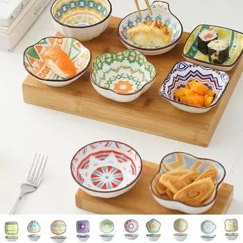 Блюдо для соуса в богемском стиле Японское блюдо для соевого соуса и уксуса Керамическое блюдо для соуса Кухня J