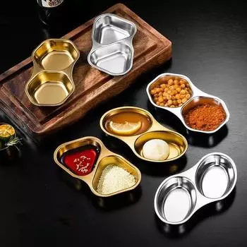 Блюдо для специй из нержавеющей стали 304, креативные блюда в корейском стиле для макания жареного мяса и тушеного мяса, кухонная утварь, аксессуары