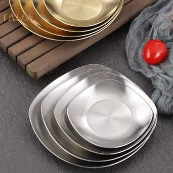 Блюдо для вертелов, квадратная утварь, простая в очистке, современный стол, соус, закуска, тарелка, поднос, кухонные гаджеты L золотистый