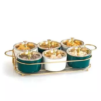 Блюдо для закусок Поднос для сухофруктов Тарелка для торта Фруктовый поднос Сетка для фруктов Тарелка для послеобеденного чая Iron Art Европейская креативная керамическая квадратная тарелка